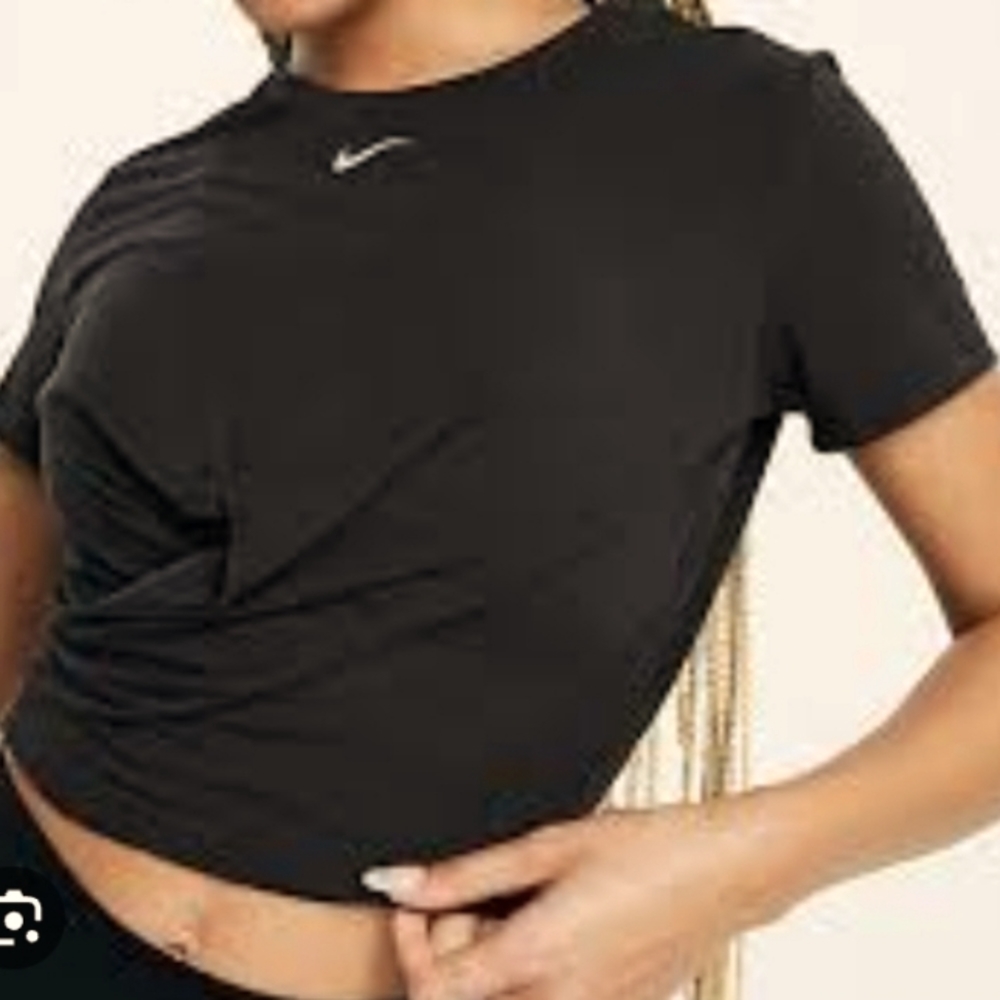 Nike Training One Luxe dri fit twist front short sleeve crop top